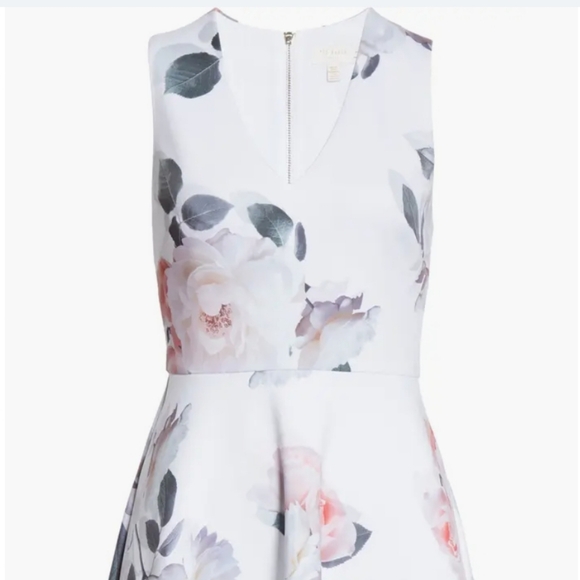 🍒NWT🍒 TED BAKER FEMININE FLORAL PRINT DRESS - Picture 4 of 6